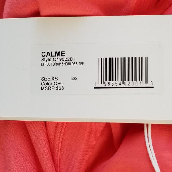 Johnny Was Calme Drop Shoulder Coral Pink Top | Size XS | NWT - Picture 6 of 7